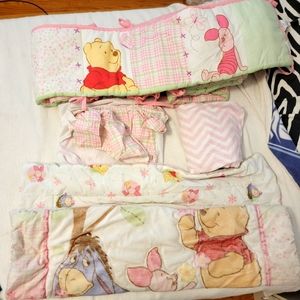 Girls Pink Winnie the Pooh Crib Bedding Set